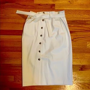 White House Black Market Long White Skirt
